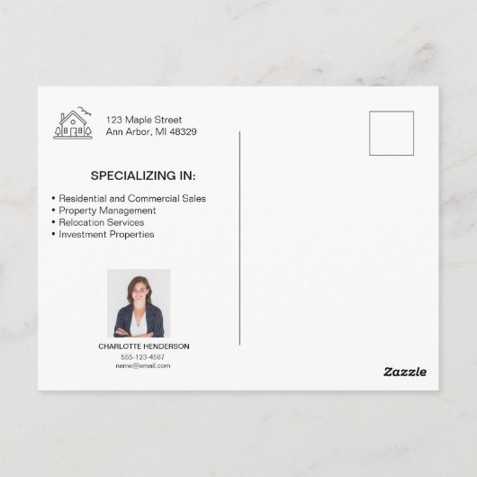 Herbstklient Real Anwesen Marketing Fall Postkarte (Rückseite)