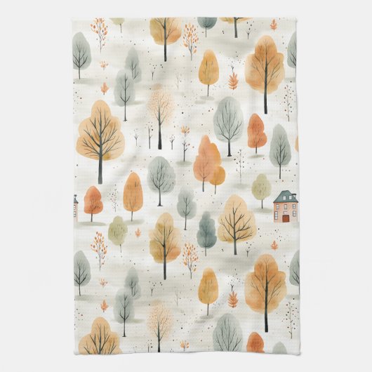 Herbstknackung Luft Nahtloses Muster Geschirrtuch (Vertikal)