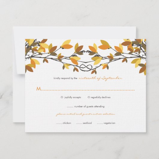 Herbstknottierter RSVP-Liebe RSVP Karte (Vorderseite)