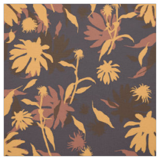 Herbstkoneflowers Blumenmuster Orange Blue Stoff