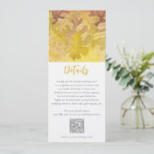 Herbstkorb-Blätter Hochzeitsdetails - Eintrittskar Einladung (Stehend Vorderseite)