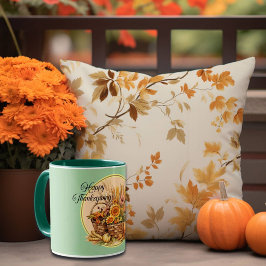 Herbstkorb, Blume, Pumpkins, Mais-Erntedank Tasse