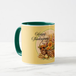 Herbstkorb, Blume, Pumpkins, Mais-Erntedank Tasse