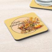 Herbstkorb, Blume, Pumpkins, Mais Getränkeuntersetzer (Linke Seite)