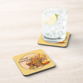 Herbstkorb, Blume, Pumpkins, Mais Getränkeuntersetzer (Rechte Seite)