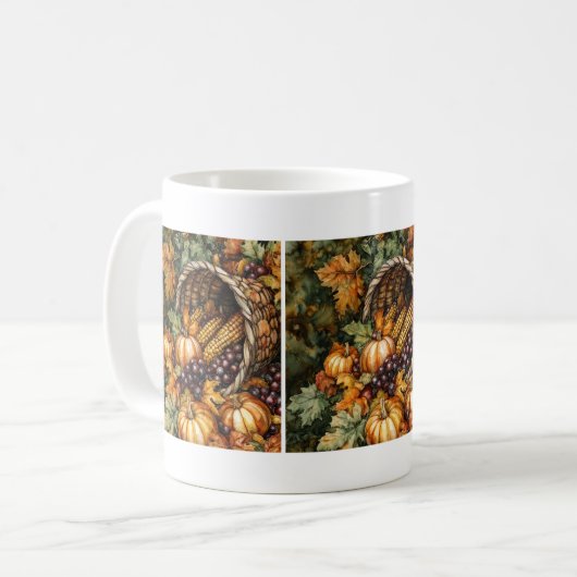 Herbstkornucopia-Tasse Kaffeetasse (Vorderseite Links)