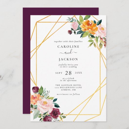 Herbstkrähe Einladung (Vorne/Hinten)