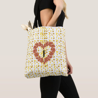 Herbstkranz auf seinem Blätterbett Tasche
