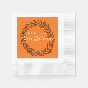 Herbstkranz Dankbarkeitsbotschaft Serviette
