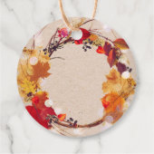 Herbstkranz des Erntedanks mit mehreren Blättern Geschenkanhänger (Rückseite)