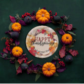 Herbstkranz des Erntedanks mit mehreren Blättern Pappteller