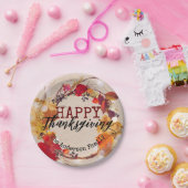 Herbstkranz des Erntedanks mit mehreren Blättern Pappteller (Party)