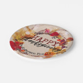 Herbstkranz des Erntedanks mit mehreren Blättern Pappteller (Schrägansicht)