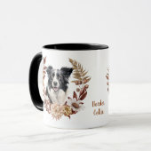 Herbstkranz des Schwarz-weißen Grenzkolos Tasse (Vorderseite Links)