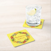 Herbstkranz Erntedank Segnungen Rechteckiger Pappuntersetzer (Vor Ort)