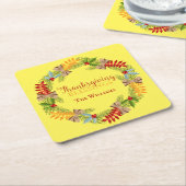 Herbstkranz Erntedank Segnungen Rechteckiger Pappuntersetzer (angewinkelt)