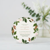 Herbstkranz mit Hübsch rosa Blüten Einladung (Stehend Vorderseite)