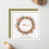 Herbstkranz Personalisierter Erntedank Mitteilungskarte (Vorderseite/Rückseite Beispiel)