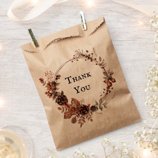 Herbstkranz rustikale Hochzeit danke Geschenktütchen (Ausgeschnitten)