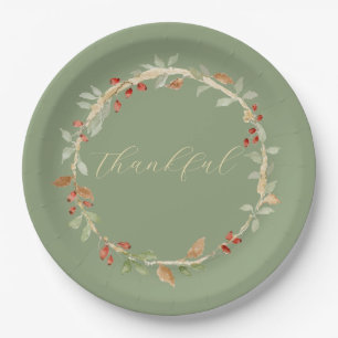 Herbstkranz Thanksgiving Pappteller