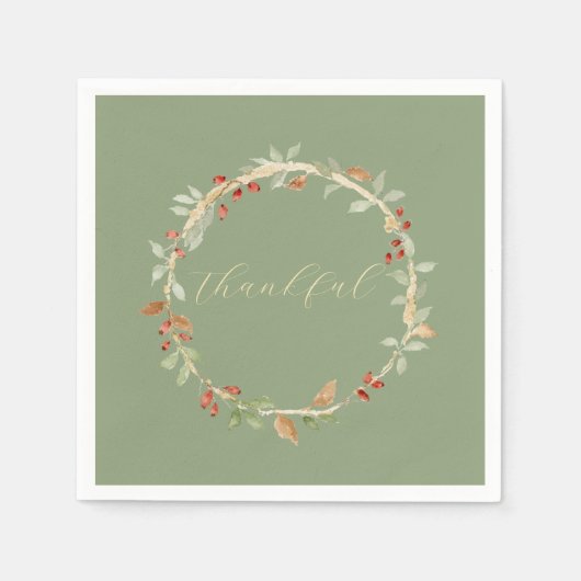 Herbstkranz Thanksgiving Serviette (Vorderseite)