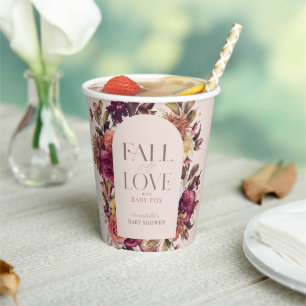 Herbstkreide Arch Pink Babydusche in der Liebe fal Pappbecher