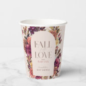 Herbstkreide Arch Pink Babydusche in der Liebe fal Pappbecher (Rückseite)