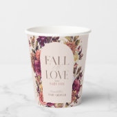 Herbstkreide Arch Pink Babydusche in der Liebe fal Pappbecher (Vorderseite)