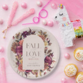 Herbstkreide Arch Pink Babydusche in der Liebe fal Pappteller (Party)