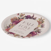 Herbstkreide Arch Pink Babydusche in der Liebe fal Pappteller (Schrägansicht)