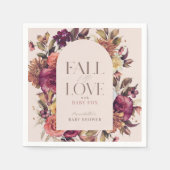 Herbstkreide Arch Pink Babydusche in der Liebe fal Serviette (Vorderseite)