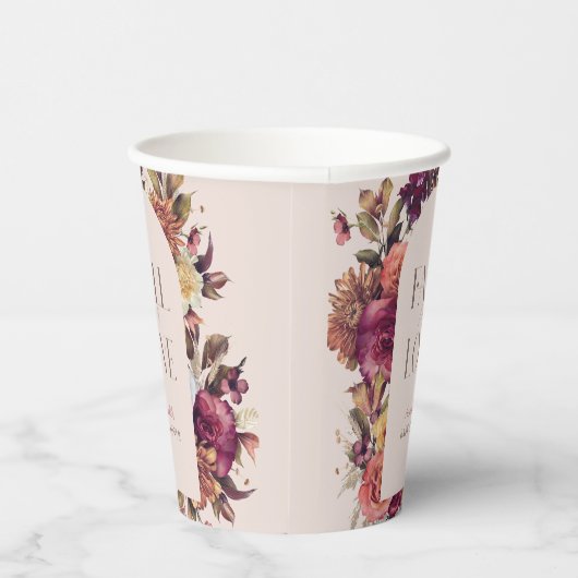 Herbstkreide Liebe Rosa Brautparty Pappbecher (Rechts)