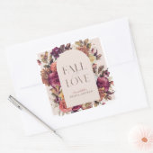 Herbstkreide Liebe Rosa Brautparty Quadratischer Aufkleber (Umschlag)