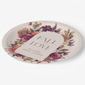 Herbstkreide Liebe Rosa Brida Dusche Pappteller (Schrägansicht)