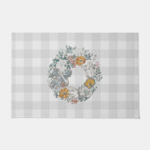 Herbstkreide Malerei Buffalo Karo Muster Grau Fußmatte (Vorderseite)