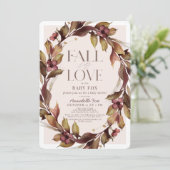 Herbstkreide Pink Babydusche in der Liebe sinkt Einladung (Stehend Vorderseite)