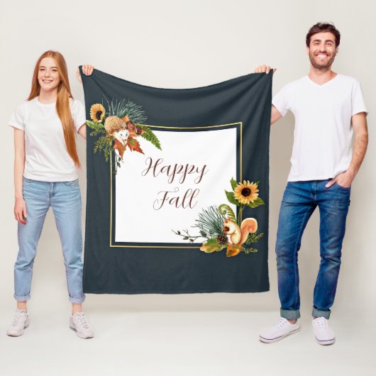 Herbstkritter und Natur mit anpassbarem Text Fleecedecke (Beispiel)