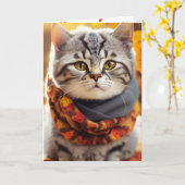 Herbstküche mit Scarf Karte (Gelbe Blume)