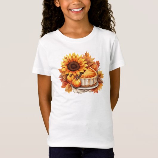 Herbstkuchen und Sonnenblumen T-Shirt (Vorderseite)