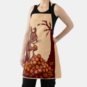 🐿️ Herbstküchenschürze mit Eichhörnchen Schürze