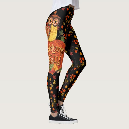 Herbstkugel lässt Hübsch Schwarz zurück Leggings (Rechts)