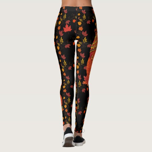 Herbstkugel lässt Hübsch Schwarz zurück Leggings (Rückseite)