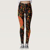 Herbstkugel lässt Hübsch Schwarz zurück Leggings (Vorderseite)