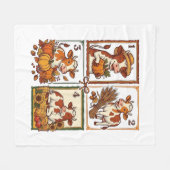 Herbstkuh-Quartett Vintage-Patchwork-Bauernhof-Shi Fleecedecke (Vorderseite (Horizontal))