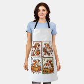 Herbstkuh-Quartett Vintage-Patchwork-Bauernhof-Shi Schürze (Getragen)