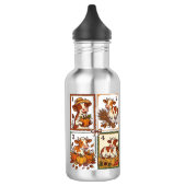 Herbstkuh-Quartett Vintage-Patchwork-Farmhemd Edelstahlflasche (Links)