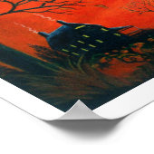 Herbstkunst, Print, Blätter, Landschaft, Kürbis Poster (Ecke)