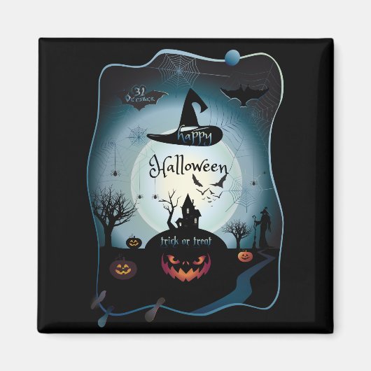 Herbstkunst "trickst oder geil" lustige Halloween- Magnet (Vorne)