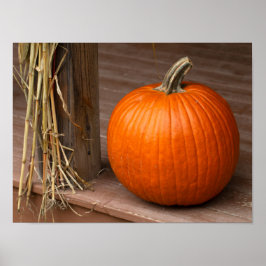 Herbstkürbis auf der Veranda Poster