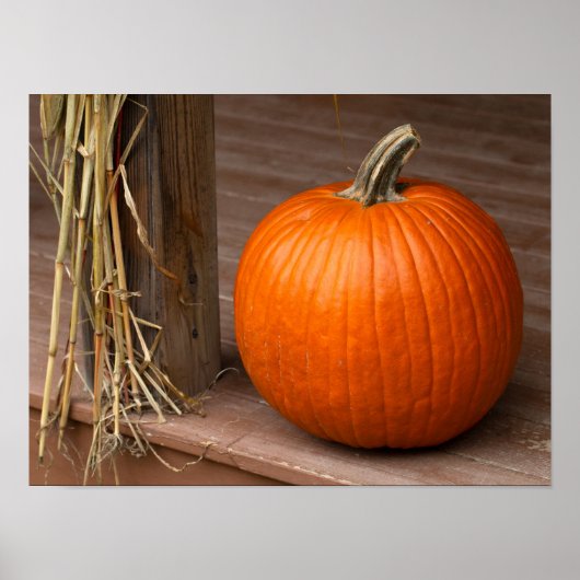 Herbstkürbis auf der Veranda Poster (Vorne)